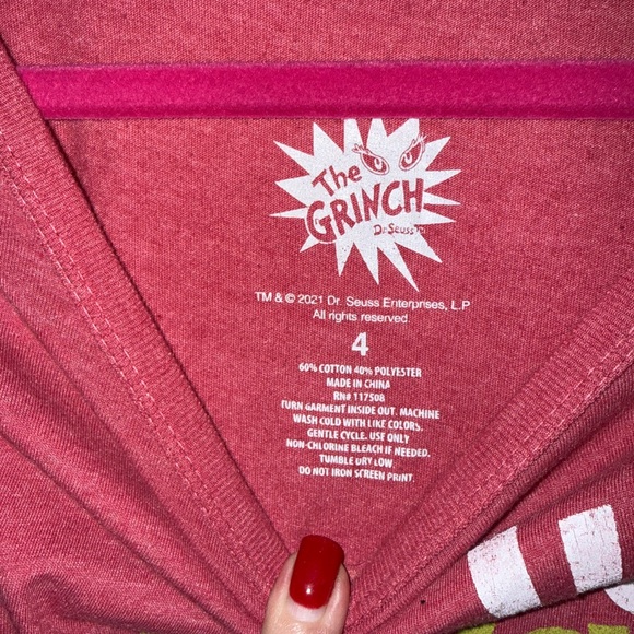 Dr. Seuss Red Grinch Christmas Tee - Picture 2 of 2